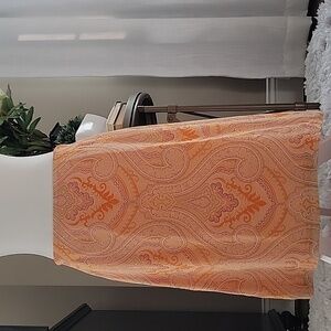 Burbery Orange Paisley A-Line Skirt